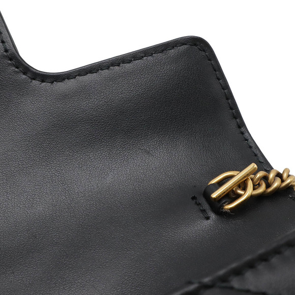 Gucci GG Marmont Super Bag Chain Shoulder Black Quilted Leather - Picture 9 of 9